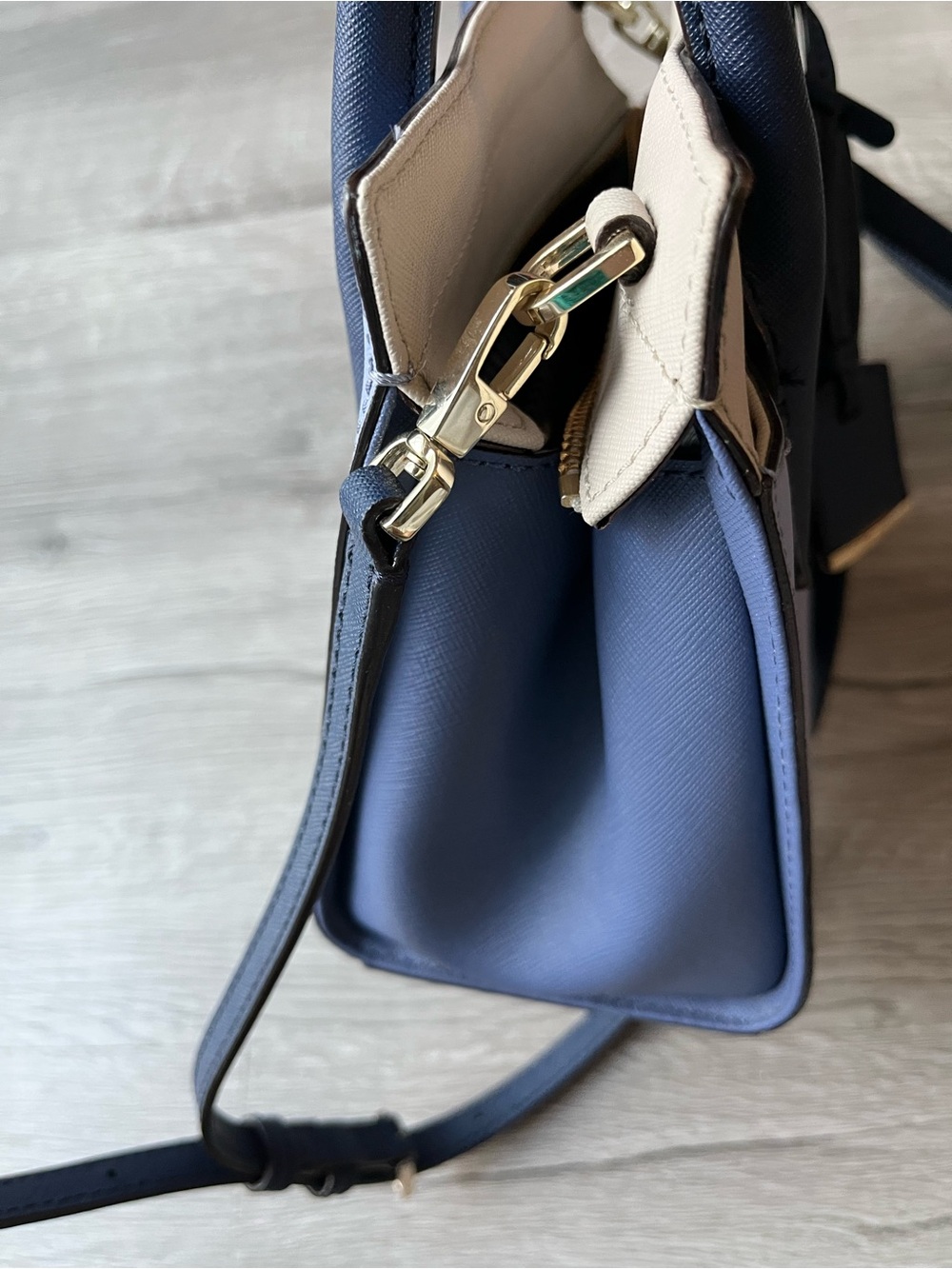 kate spade Navy, Light Blue & Cream Colorblock Satchel - Picture 10 of 13